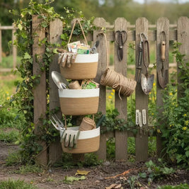3-Tier Hanging Rope Basket | Boho Wall Organizer for Bathroom, Nursery & Kitchen